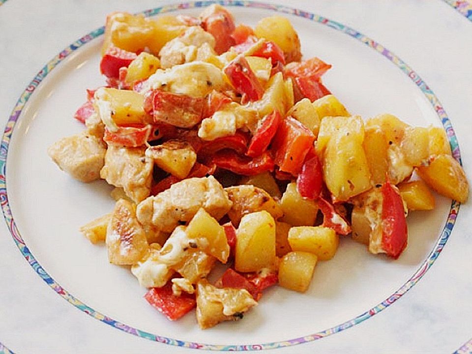 Bratkartoffeln mit Paprika und Feta| Chefkoch