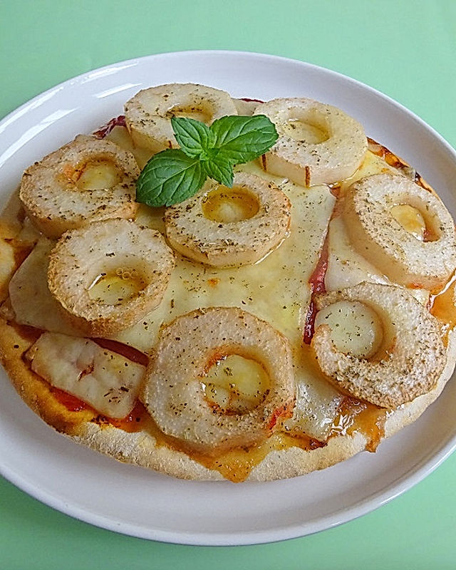Birnen-Cheddar-Pizza
