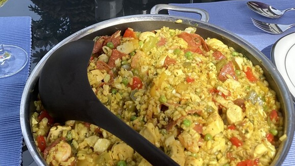 Reis mit Hähnchen, Chorizo und Shrimps von rpicker