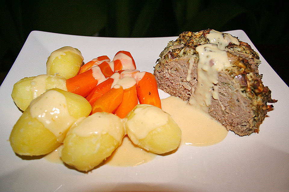 Hackbraten mit Senfkruste