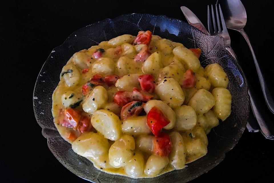 Gnocchi mit Tomaten und Mozzarella