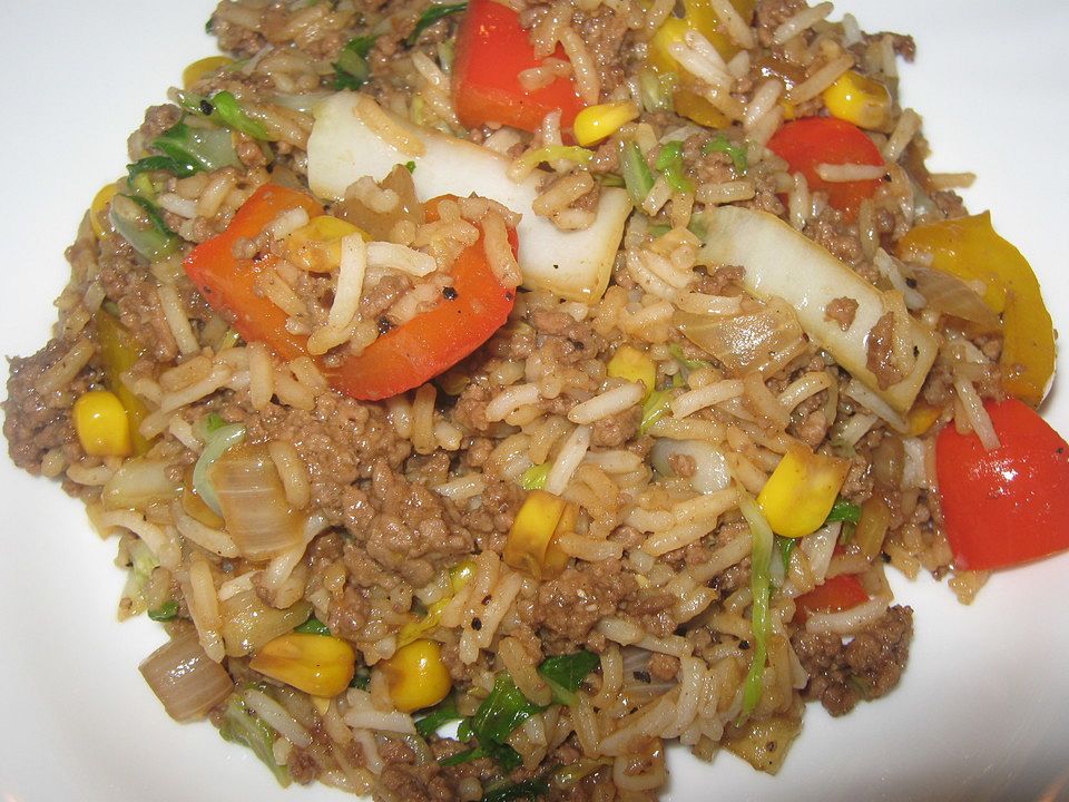 Gemüse-Reispfanne mit Hackfleisch von Saya1981| Chefkoch