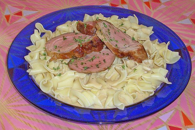 Bandnudeln mit Schweinefilet und Sherry - Sahne - Sauce| Chefkoch