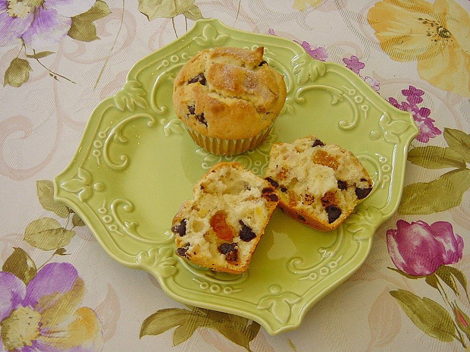 Muffins mit Schokostückchen, Aprikosen und Mandelblättchen von Pumpkin ...