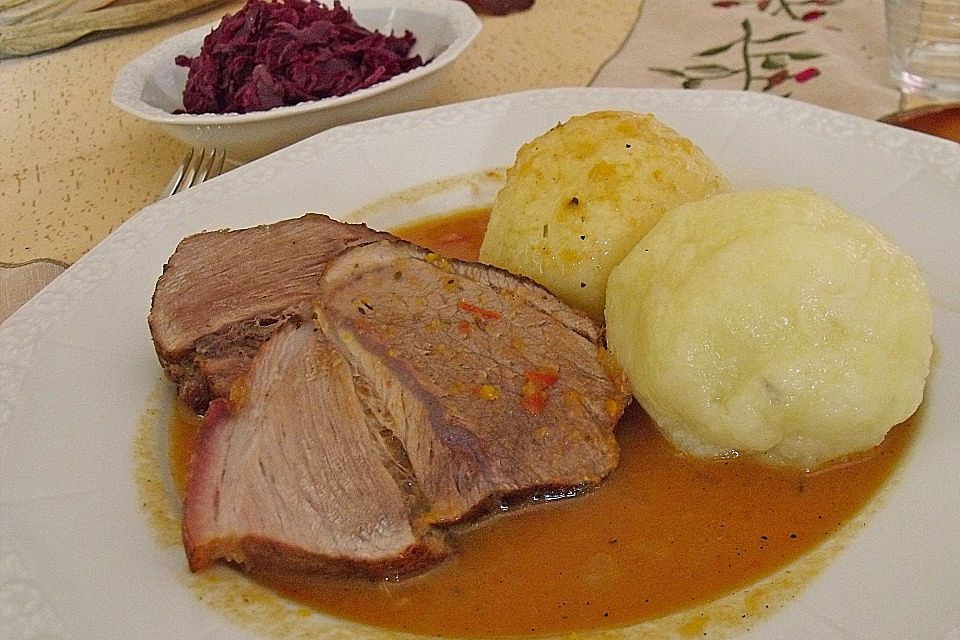 Albertos Schweinebraten mit Senf-Honig Kruste