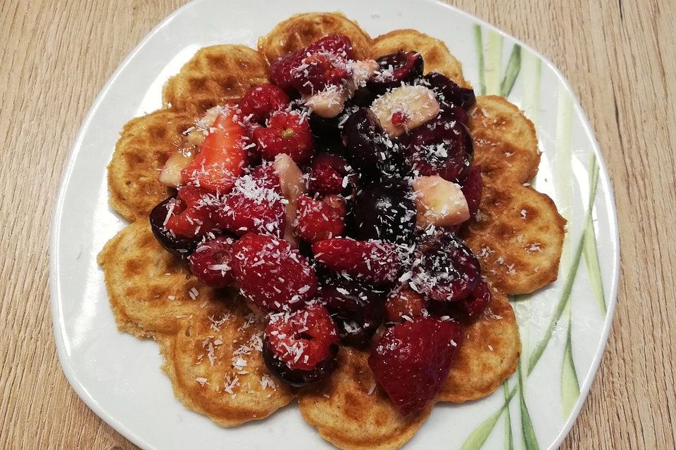 Waffeln mit Vollkornmehl und Haferflocken