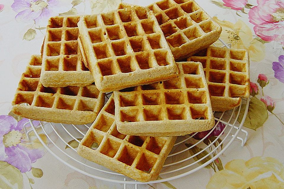 Waffeln mit Vollkornmehl und Haferflocken