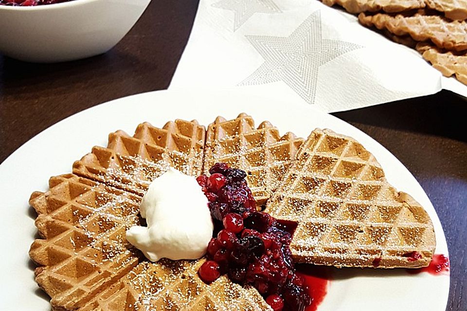 Waffeln mit Vollkornmehl und Haferflocken