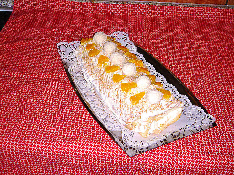 Biskuitrolle mit Orangenmarmelade und Kokossahne von einsel1| Chefkoch Biskuitrolle mit Orangenmarmelade und Kokossahne von einsel1| Chefkoch