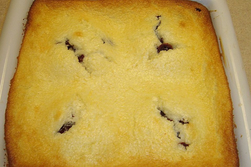 Grießauflauf mit Birnen und Cranberries