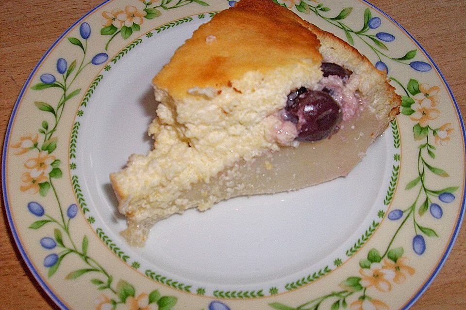 Grießauflauf mit Birnen und Cranberries