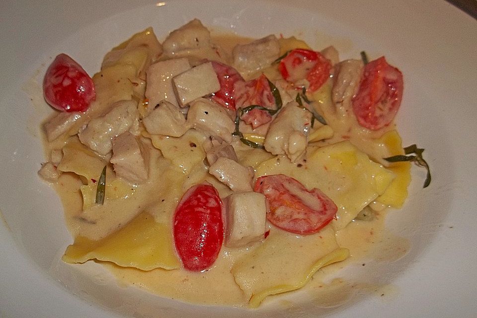 Edelfischragout mit Estragonsoße