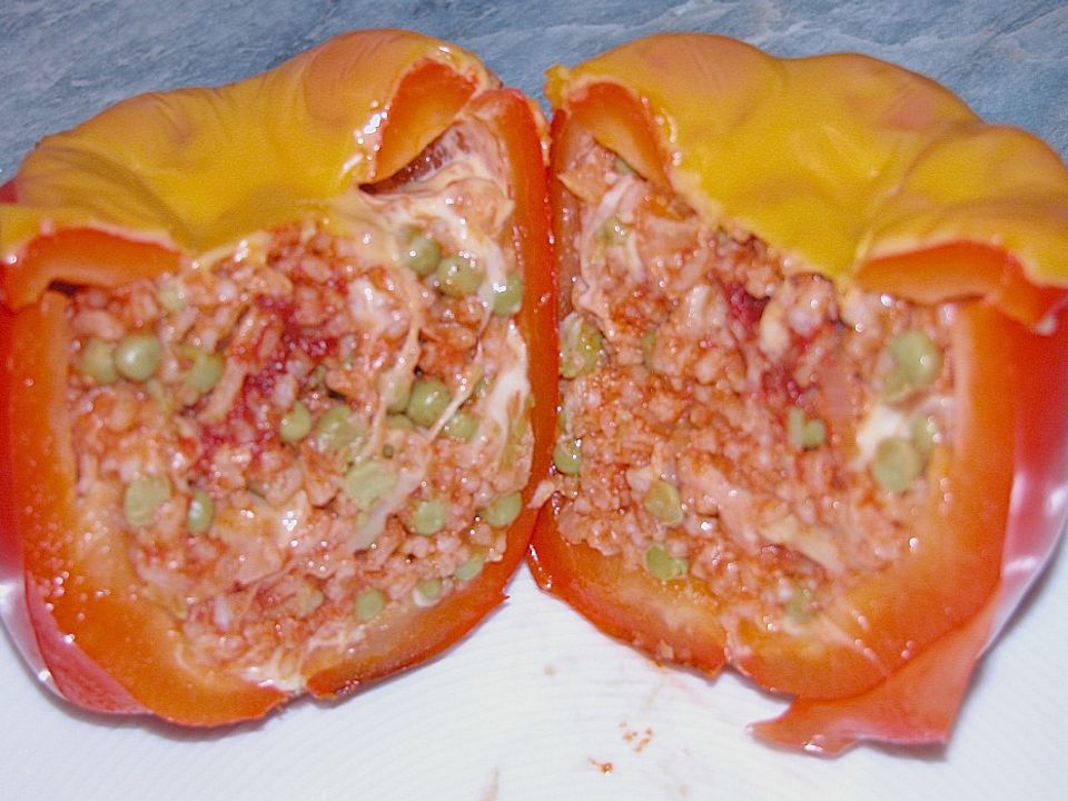 Gefüllte Paprika (ohne Fleisch)| Chefkoch