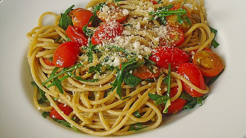 Spaghetti Mit Rucola Und Pesto Von Myxintm Chefkoch