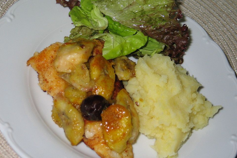 Seelachsfilet mit Bananen