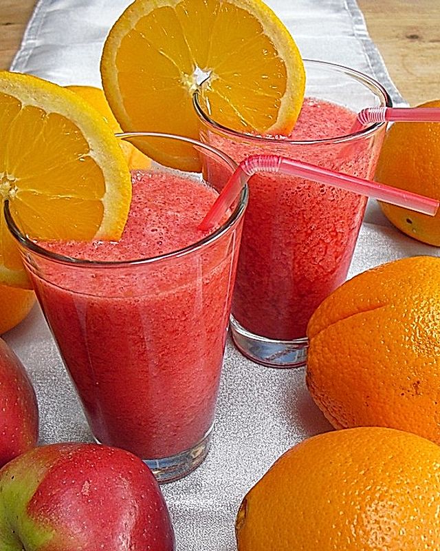 Himbeer-Orangen-Apfel-Smoothie