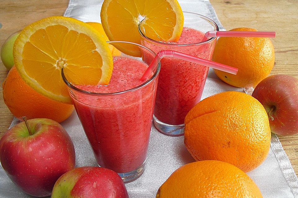 Himbeer-Orangen-Apfel-Smoothie