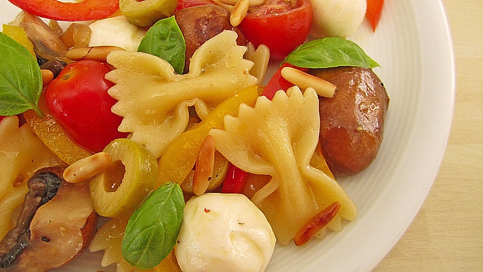 Lauwarmer Nudelsalat Mit Mozzarella Von Estrella1 Chefkoch