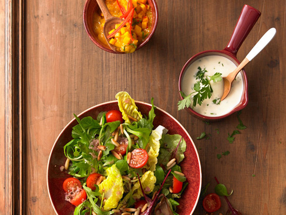 Gemischter Salat mit Parmesan und Himbeervinaigrette von Banjo77| Chefkoch