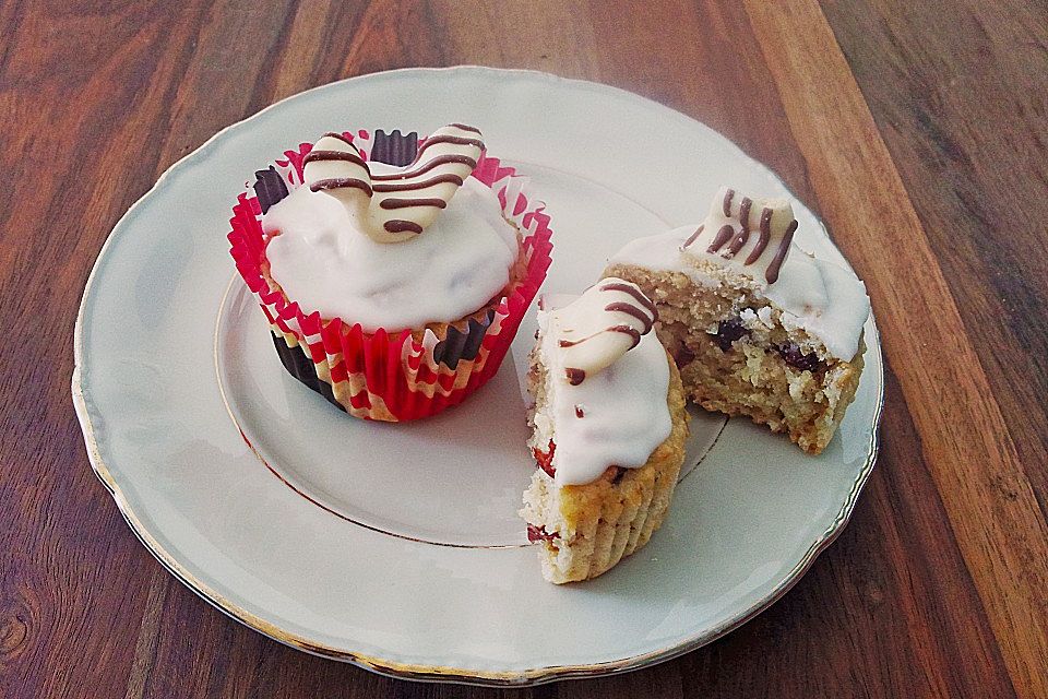 Muffins mit Haferflocken und Cranberries