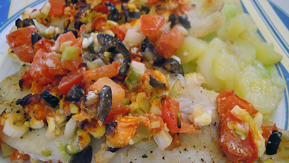 Überbackenes Fischfilet mit Schafskäse von JungleJulia