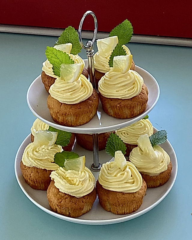 Zitronen-Cupcakes mit Creamcheese-Frosting
