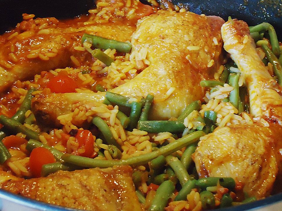 Reistopf mit Hähnchenkeulen und Bohnen von ManuGro| Chefkoch