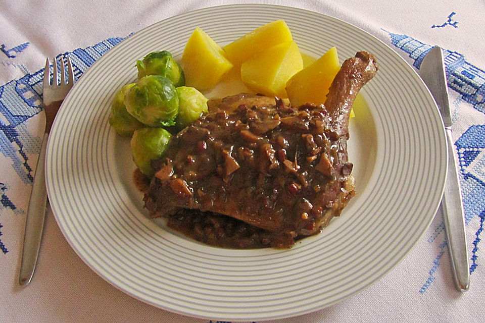 Entenkeulen à la bourguignonne