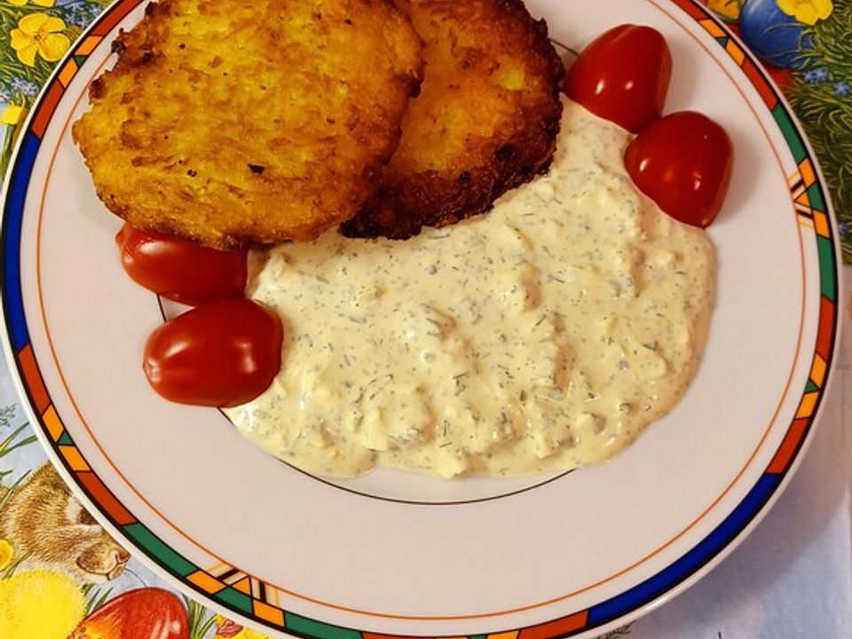 Kartoffelpfannkuchen mit Kräuterschmand von monikap| Chefkoch