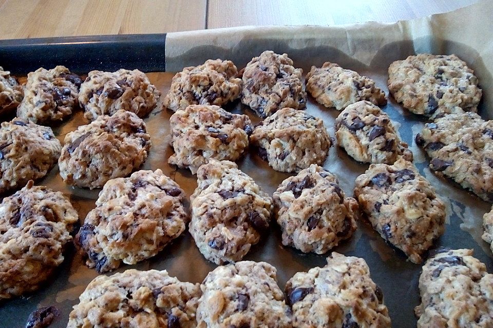 Haferflocken-Kokos Cookies mit Schokotropfen