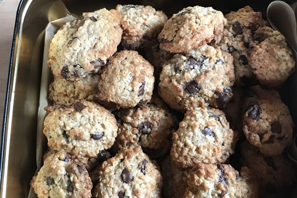 Haferflocken-Kokos Cookies mit Schokotropfen