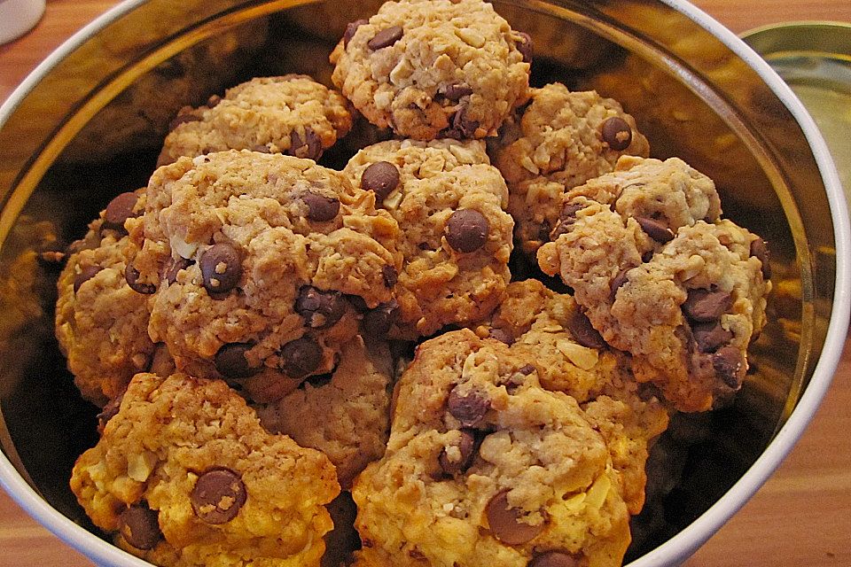 Haferflocken-Kokos Cookies mit Schokotropfen