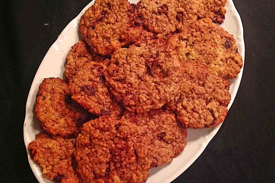 Haferflocken-Kokos Cookies mit Schokotropfen