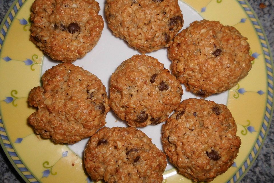 Haferflocken-Kokos Cookies mit Schokotropfen