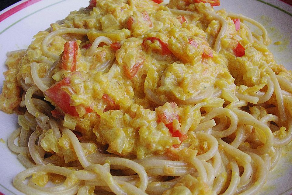 Spaghetti in Kürbissauce