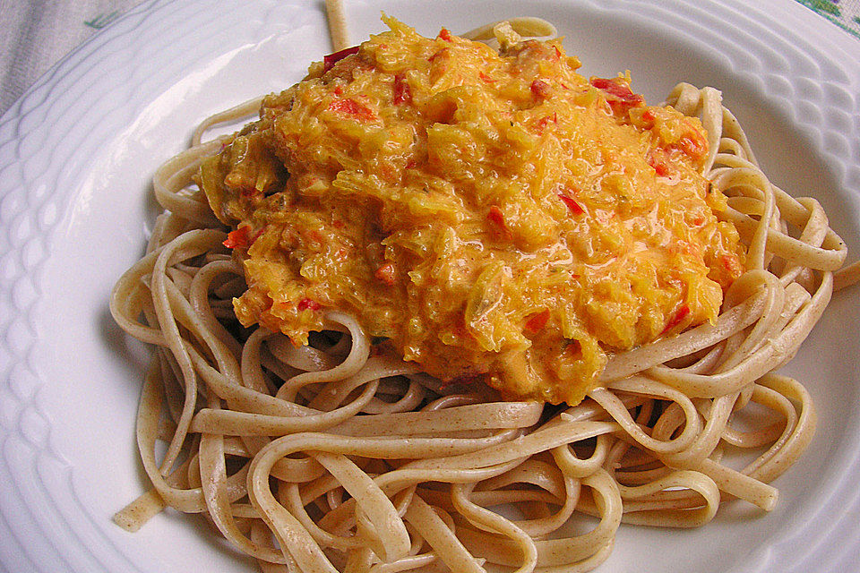 Spaghetti in Kürbissauce