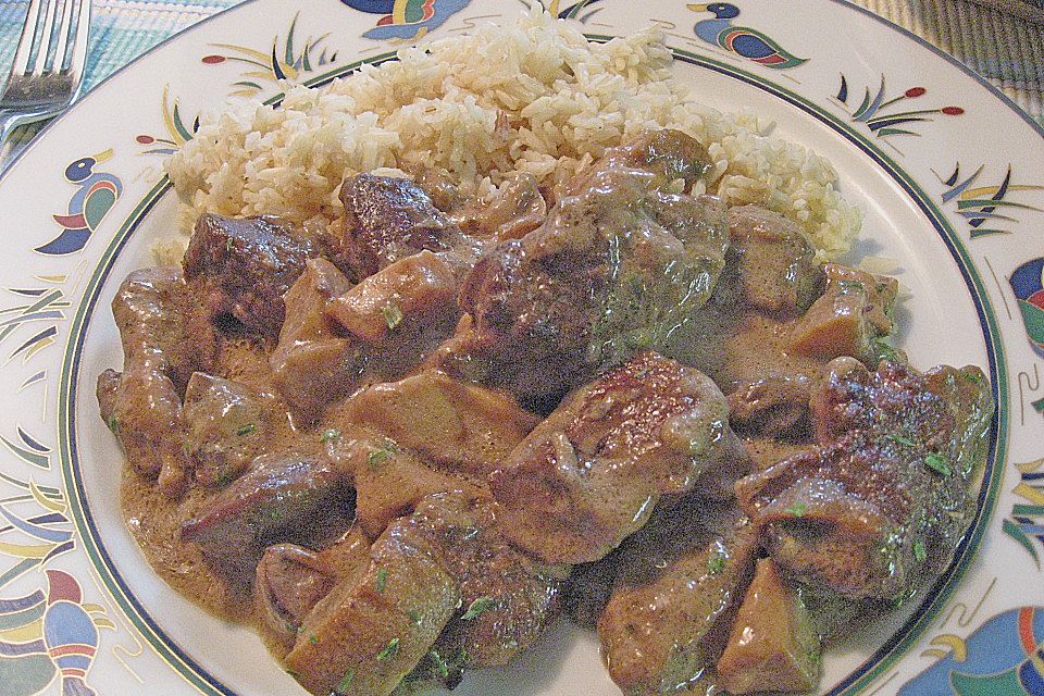 Lebergeschnetzeltes mit Steinpilzen