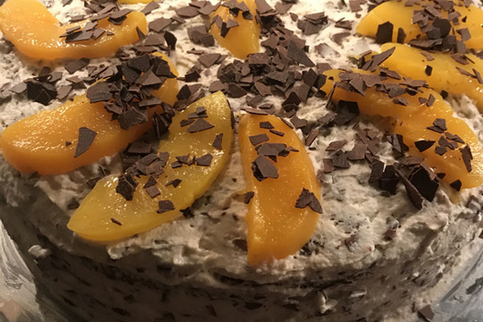 Stracciatella-Pfirsich-Torte