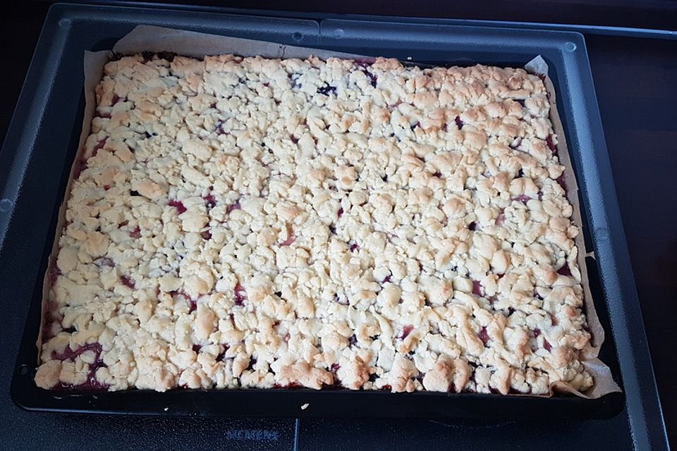 Zwetschgenkuchen mit Mohnquark und Butterstreuseln