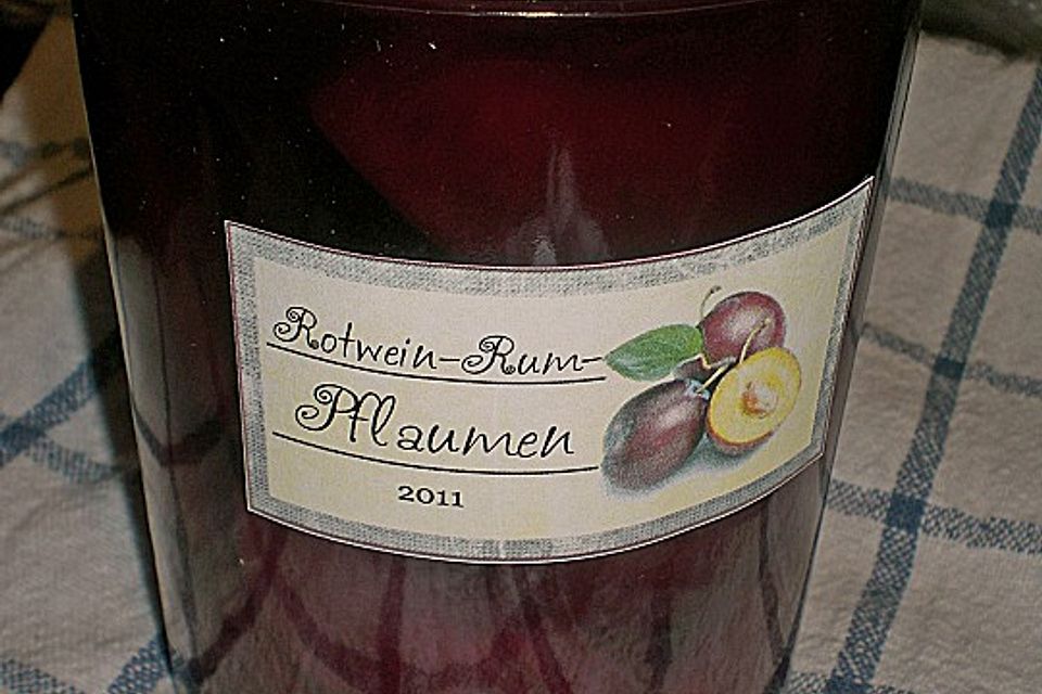 Rotwein-Rum Zwetschgen