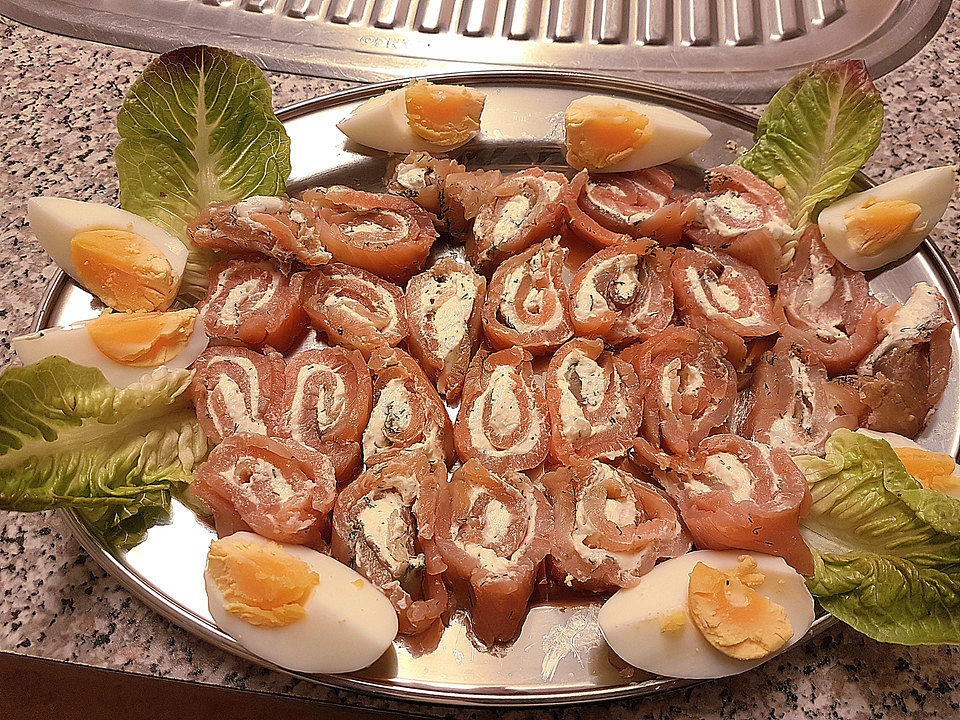 Lachsröllchen mit Frischkäsefüllung von Dudelix| Chefkoch