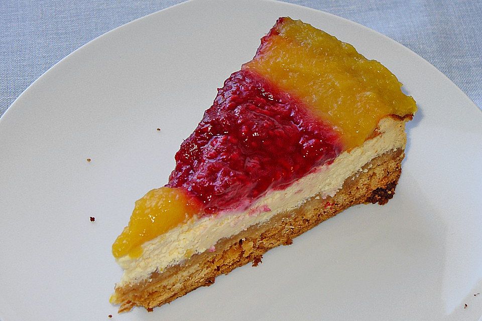 SABO - Himbeer und Pfirsich Käsetorte