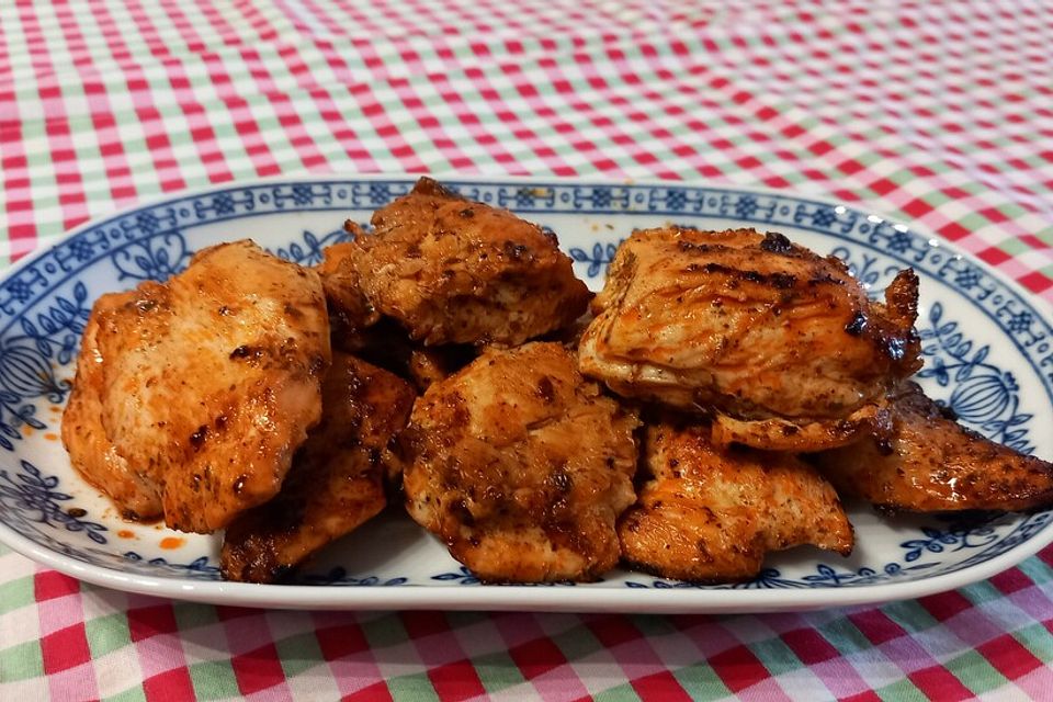 Gegrillte Hähnchenbrust in Orangenmarinade