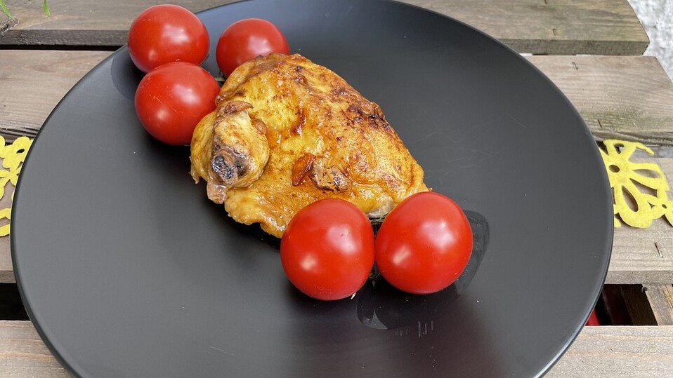 Gegrillte Hähnchenbrust in Orangenmarinade von krixmix