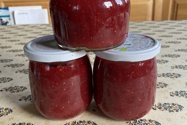 Rhabarber-Himbeer-Marmelade mit Kokos von liesl03| Chefkoch