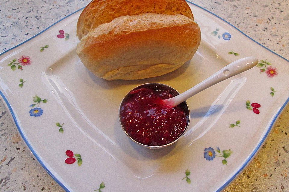 Rhabarber-Himbeer-Marmelade mit Kokos