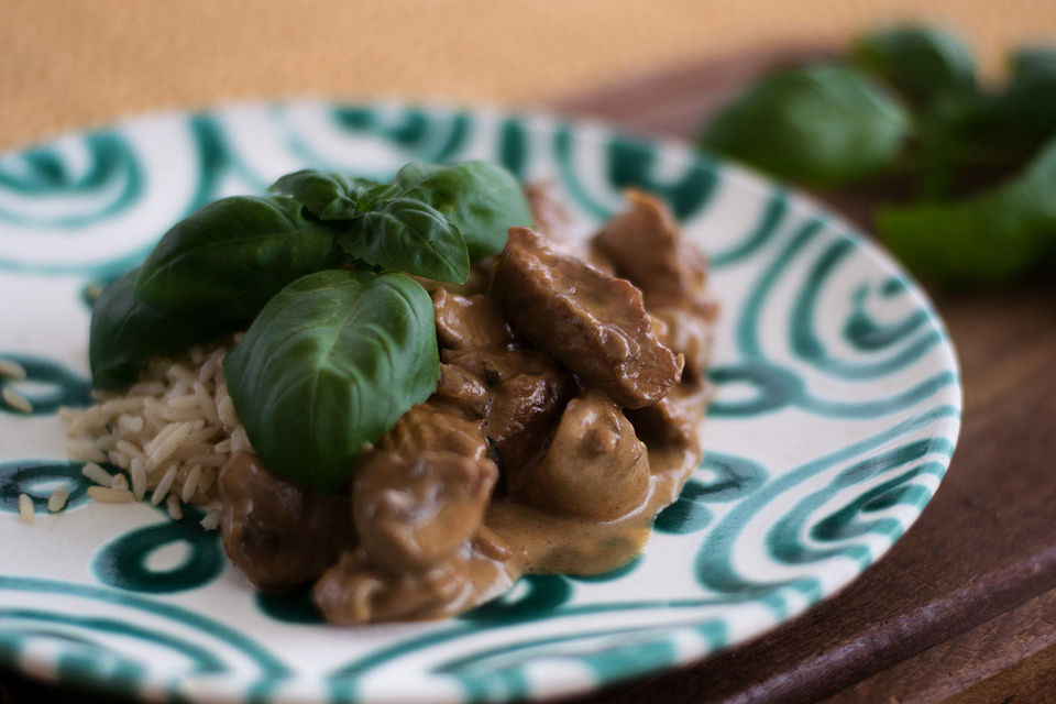 Hähnchengeschnetzeltes mit Champignons