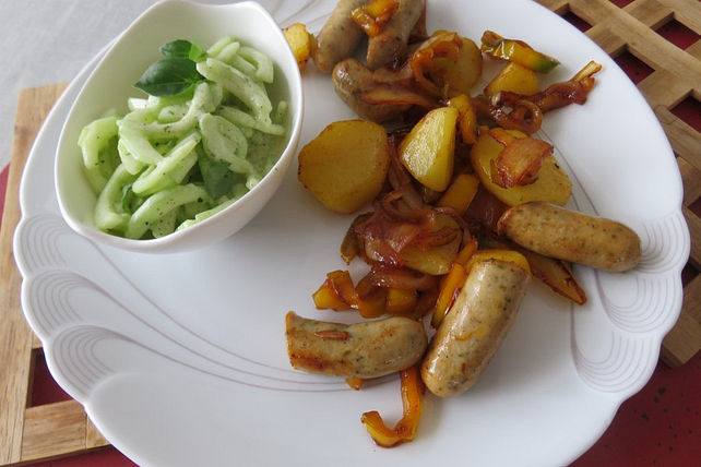 Nürnberger Würstchenpfanne mit Gemüse von LaChica06| Chefkoch