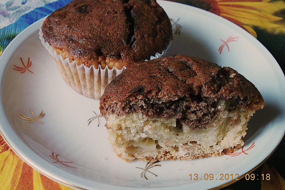 Heidelbeer- und Schokoladenmuffins mit Joghurt