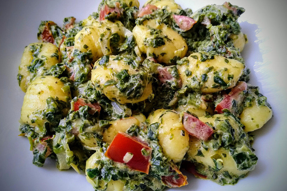 Gnocchi in Spinat-Frischkäse-Soße